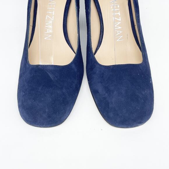 Stuart Weitzman Women's Curveblock 85 Pump Nice Blue Size 5 B - Picture 11 of 15